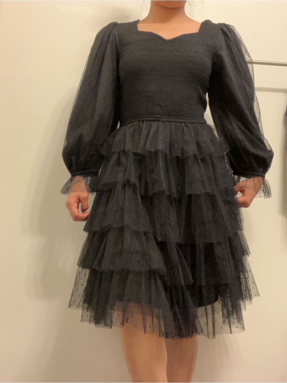 A26 Jessakae Mesh Black Midi Dress